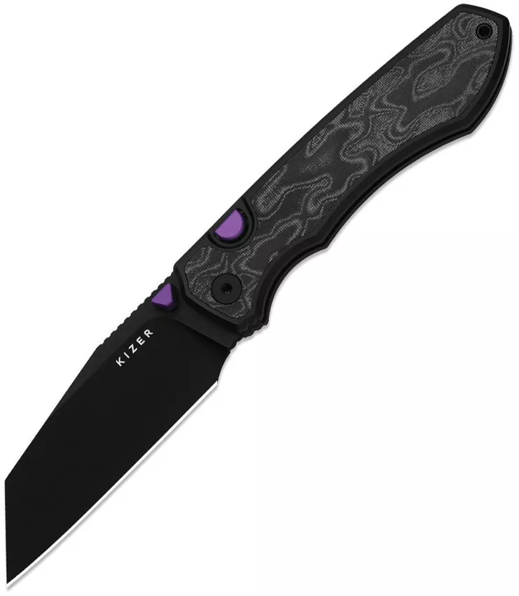 Wharning Button Linerlock Blk