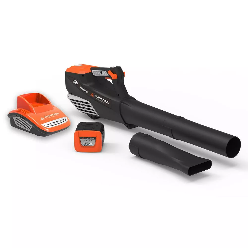 YARD FORCE 140 MPH 600 CFM 60-Volt Cordless Lithium-ion Blower with Battery and Fast Charger Included